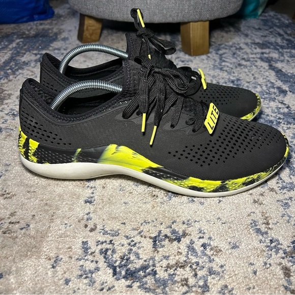 Crocs LiteRide 360 Black & Yellow Marble Pacer Shoes Size 11 Men’s main image 8
